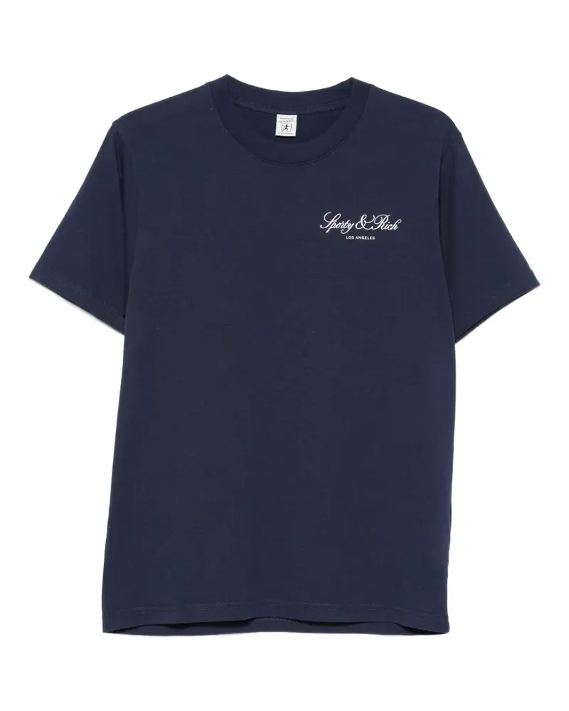 SPORTY & RICH Vendome LA logo-print T-shirt - Blau Blau
