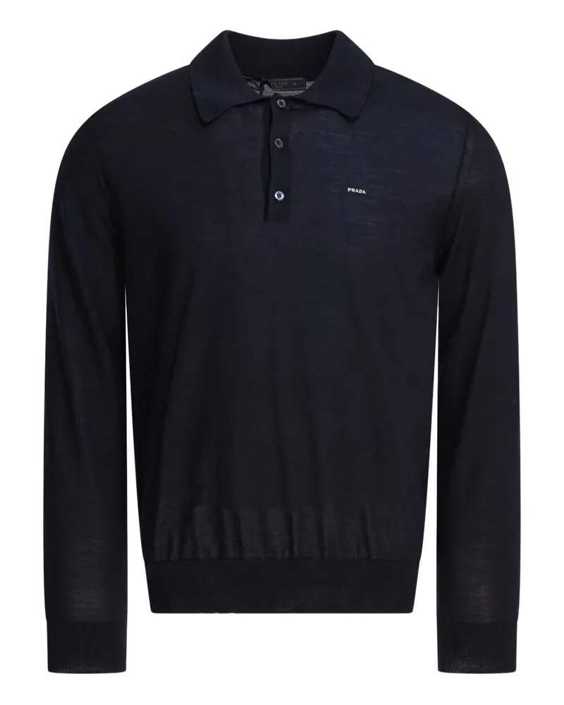Prada Langärmeliges Poloshirt - Blau Blau