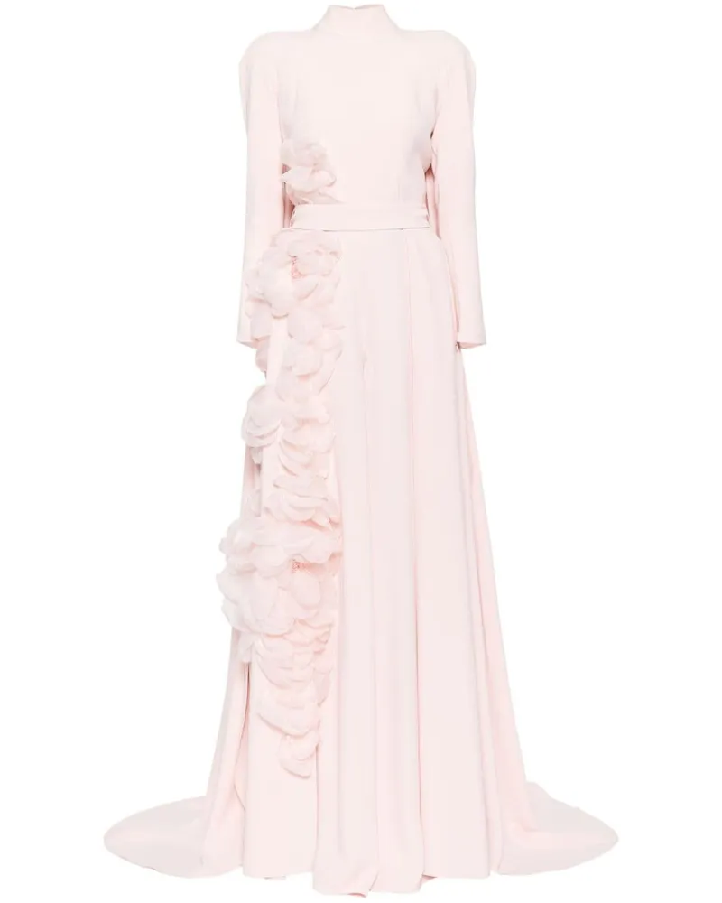 Saiid Kobeisy Kaftan-Jumpsuit mit Organza-Blumen - Rosa Rosa