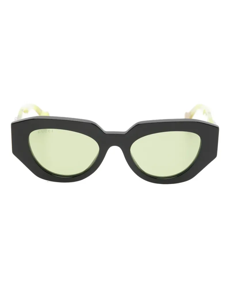 Gucci Double G geometric-frame sunglasses - Schwarz Schwarz