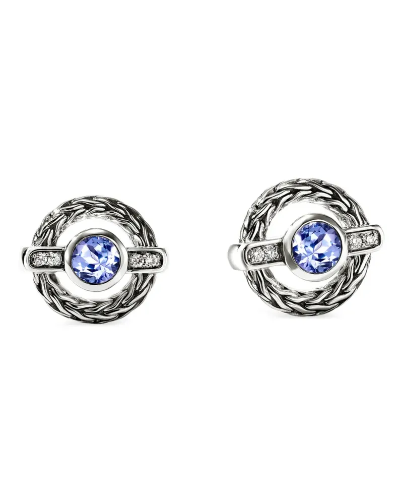 John Hardy Icon Ohrstecker mit Tansanit und Diamanten - Silber Silber