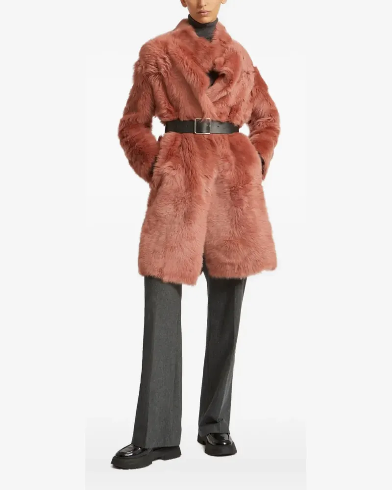 Yves Salomon Mantel aus Lammfell - Rosa Rosa