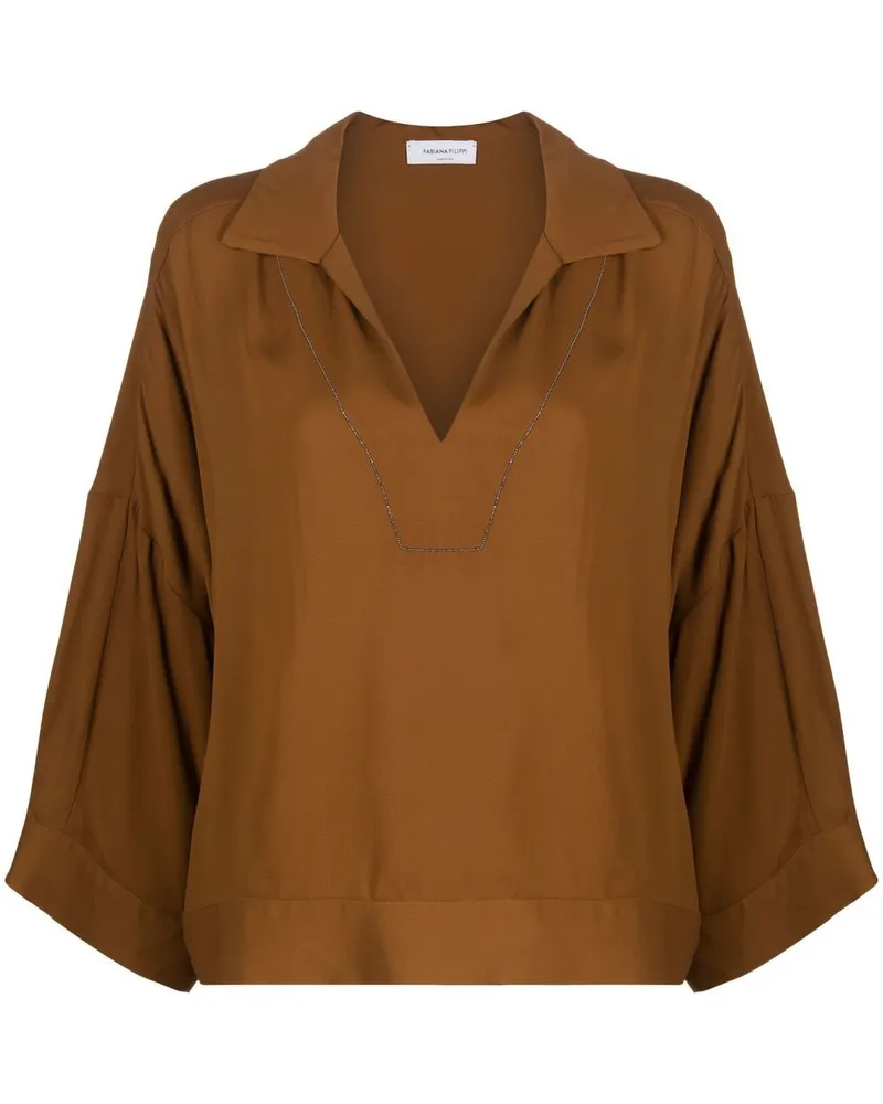 Fabiana Filippi Bluse mit V-Ausschnitt - Braun Braun