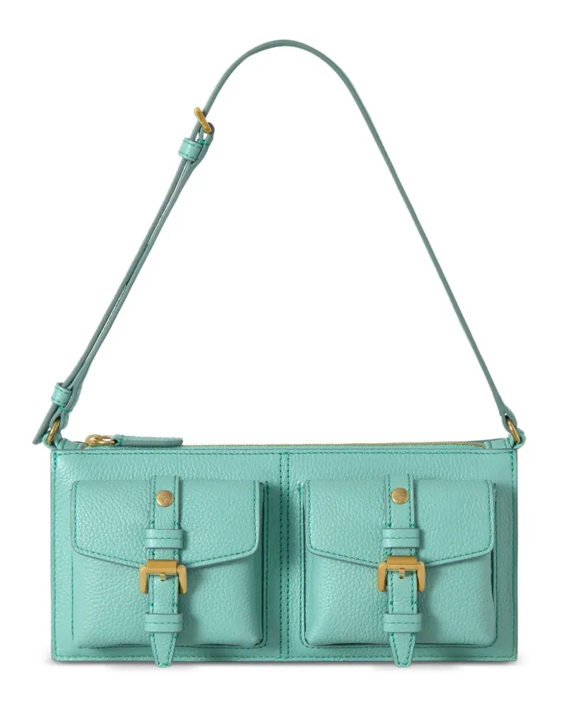 Mulberry Gekörnte Roxanne Schultertasche mit Schnallendetail - Blau Blau