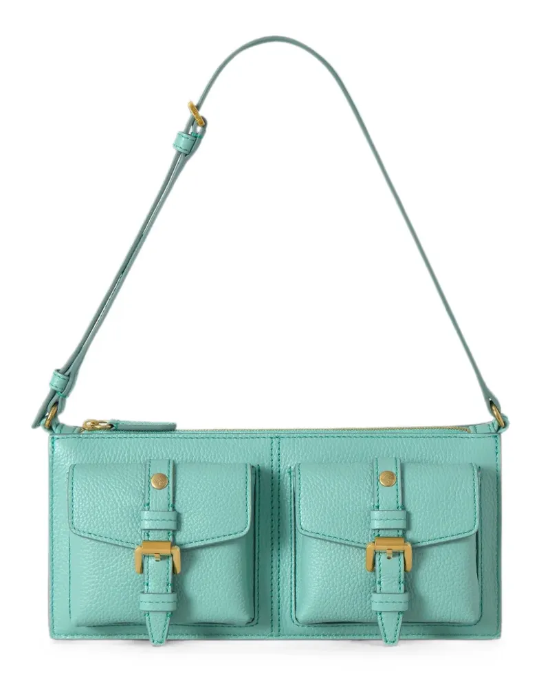 Mulberry Roxanne buckle-detail pebbled shoulder bag - Blau Blau