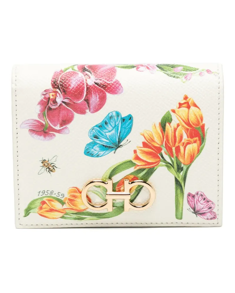 Ferragamo Gancini floral-print wallet - Nude Nude