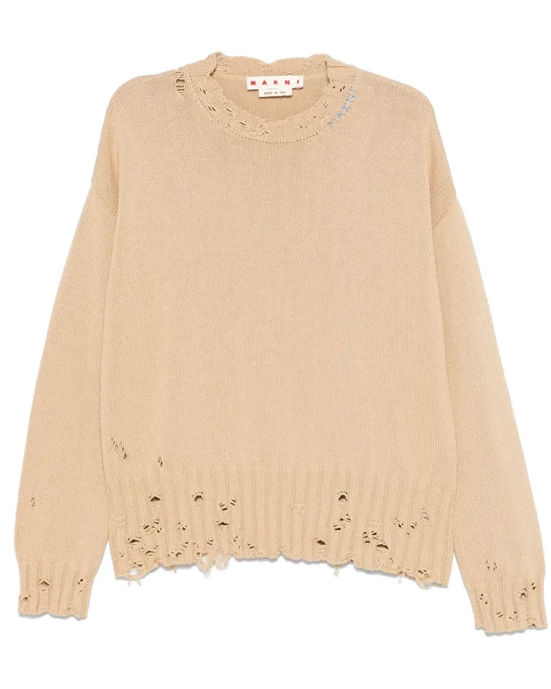 Marni Pullover im Distressed-Look - 00W26 LIGHT CAMEL 00w26