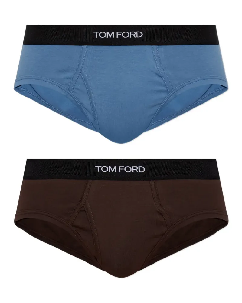 Tom Ford Slips mit Logo-Bund (2er-Set) - Braun Braun