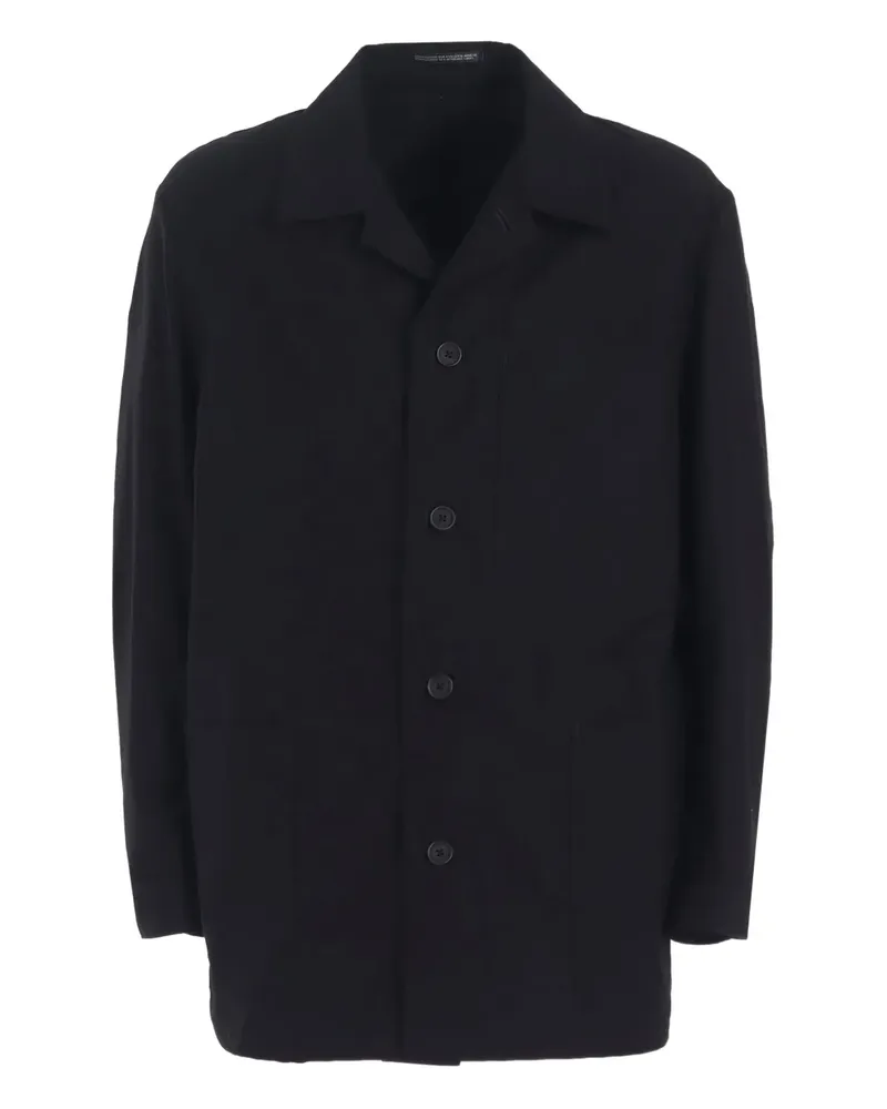 Yohji Yamamoto Hemdjacke mit Knopfleiste - Schwarz Schwarz