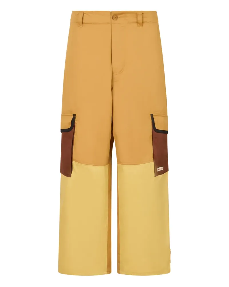 Marni Cargohose in Colour-Block-Optik - Gelb Gelb