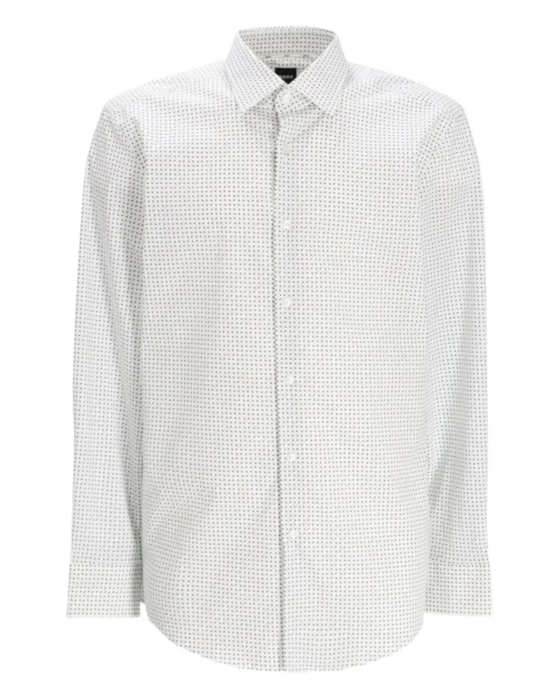 HUGO BOSS Hemd mit Mikro-Muster - Weiß Weiß