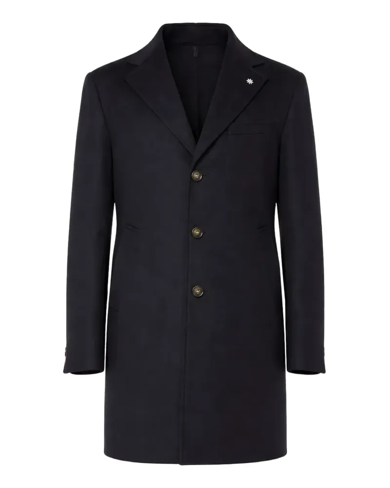 Manuel Ritz brooch-detail coat - Blau Blau