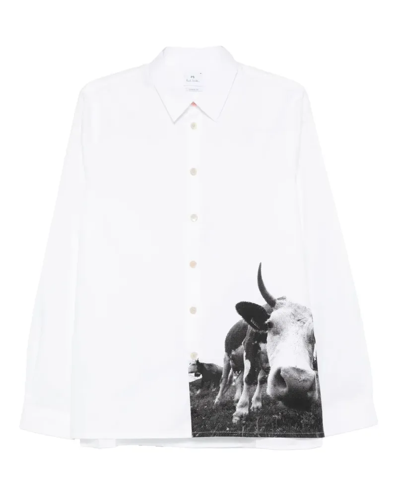 Paul Smith Hemd mit Print - Weiß Weiß