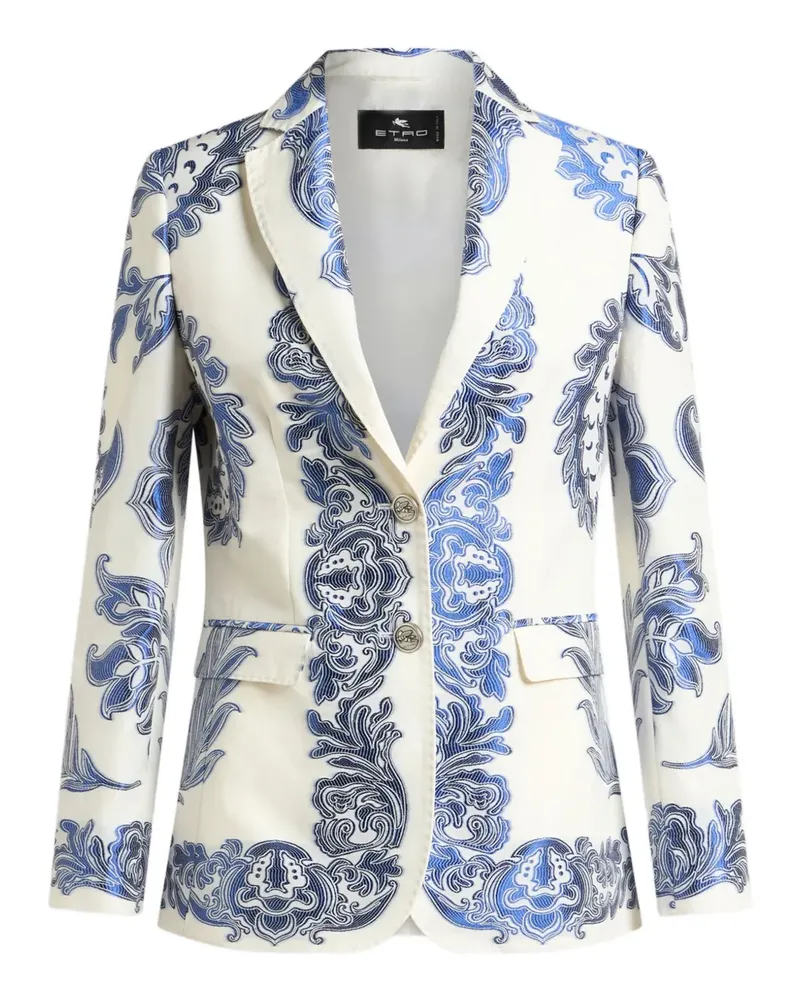 Etro Blazer mit Blumen-Print - Weiß Weiß