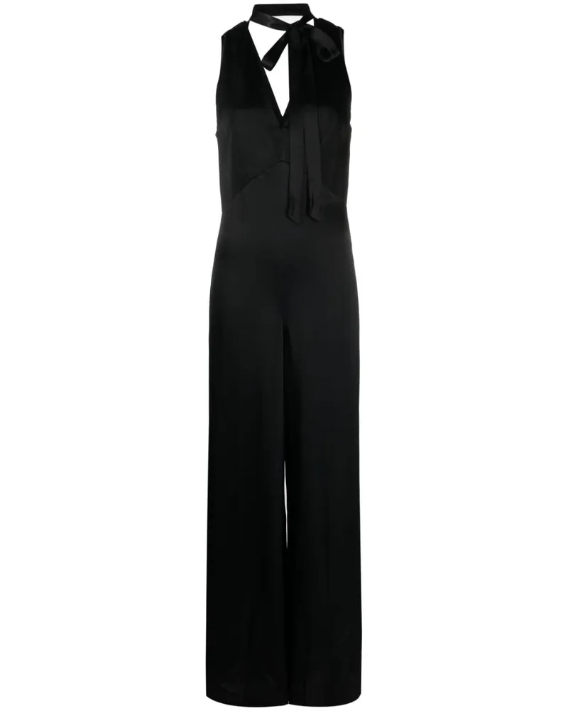Twin-Set Jumpsuit mit V-Ausschnitt - Schwarz Schwarz