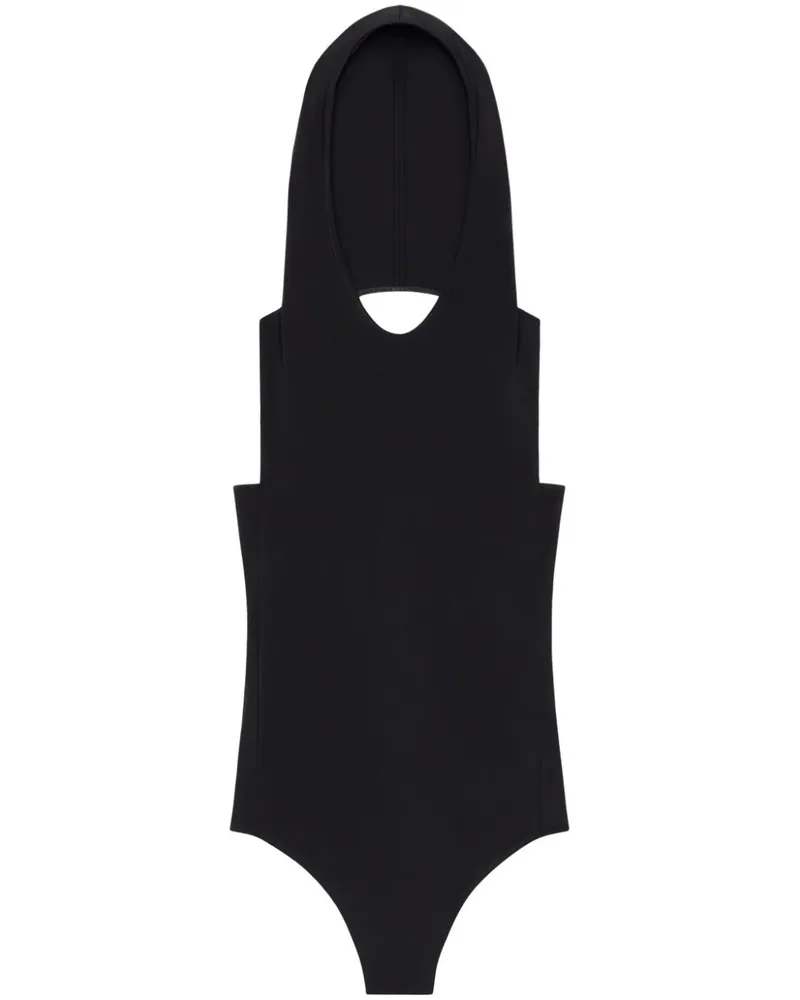 Courrèges Illusion Body mit Kapuze - Schwarz Schwarz