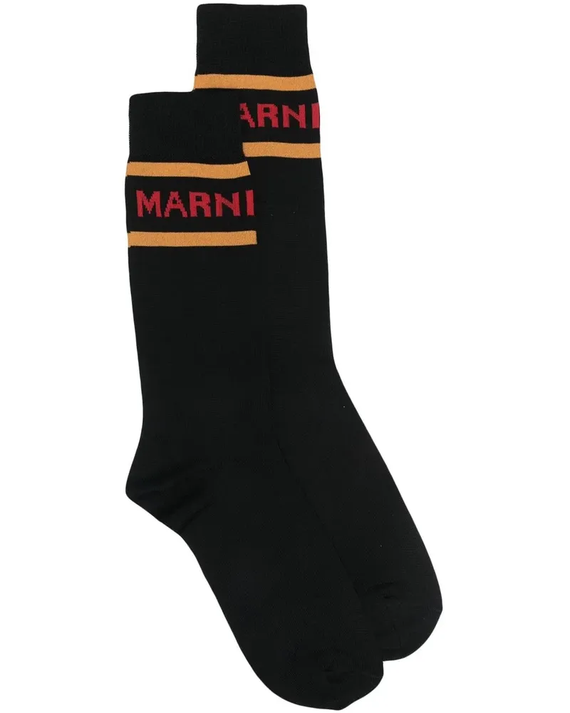 Marni Socken mit Logo - Schwarz Schwarz