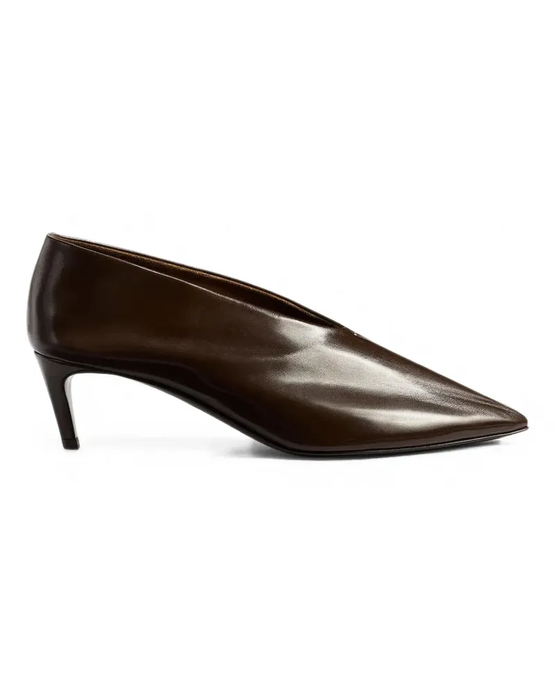 KHAITE Geraffte Miriam Pumps mit spitzer Kappe - Braun Braun