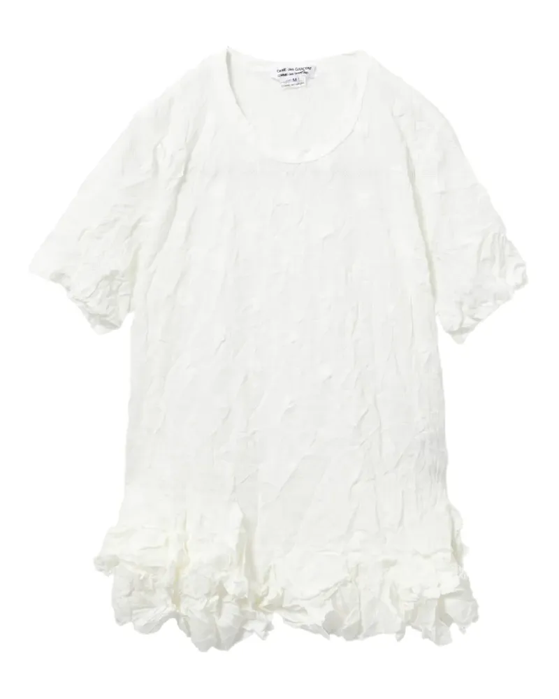 Comme des Garçons floral appliqué mesh T-shirt - Weiß Weiß