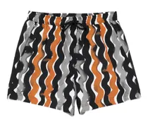printed drawstring swim shorts - Grau