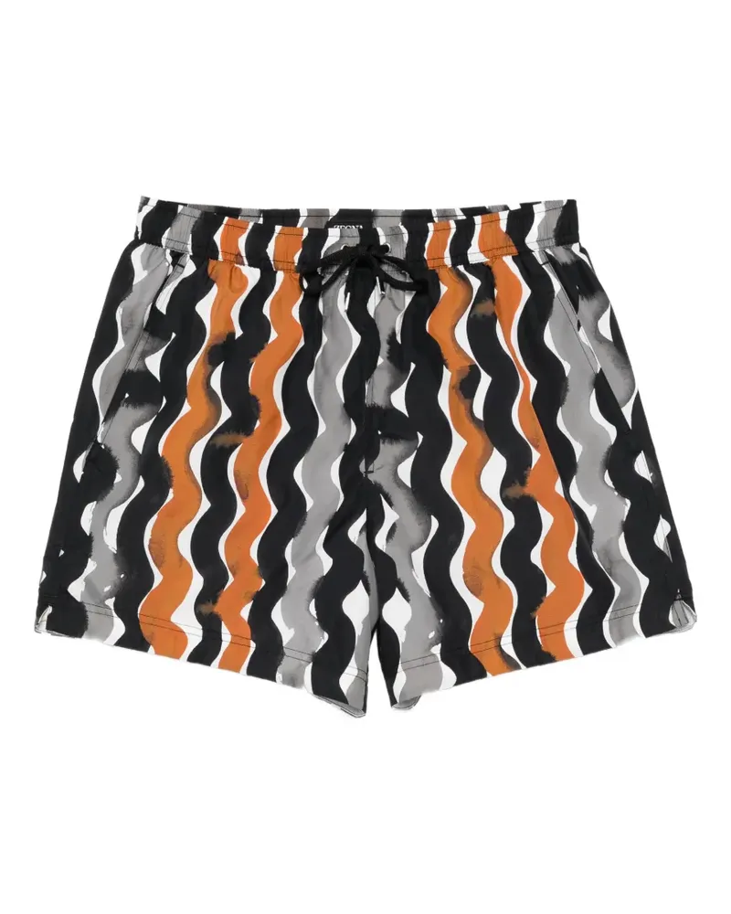 Ermenegildo Zegna printed drawstring swim shorts - Grau Grau