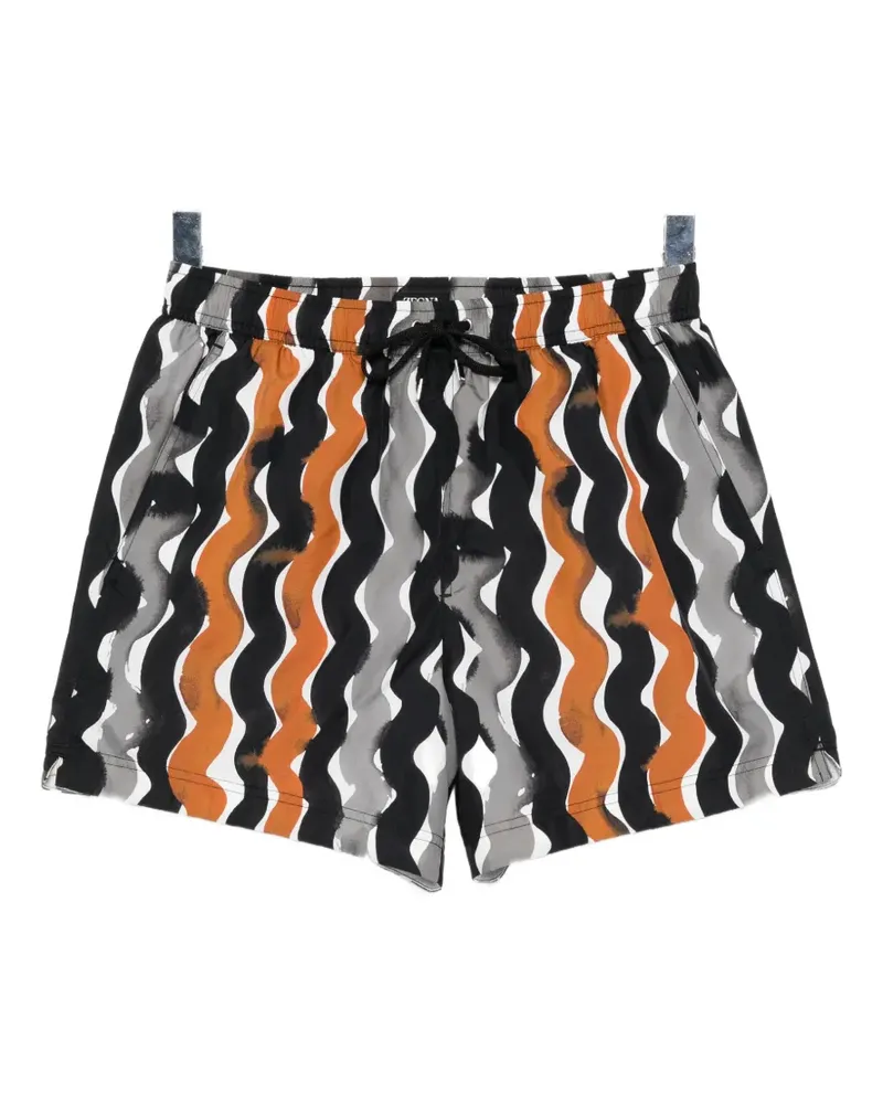 Ermenegildo Zegna printed drawstring swim shorts - Grau Grau
