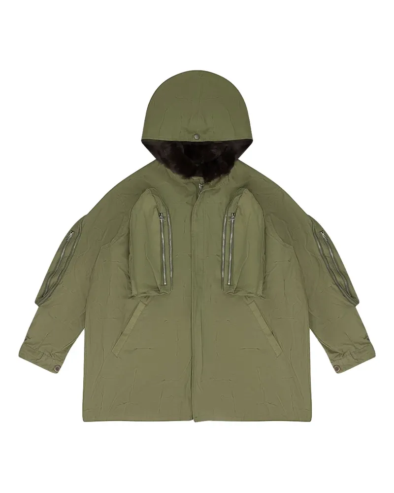 WHO DECIDES WAR window-pocket parka - Grün Grün