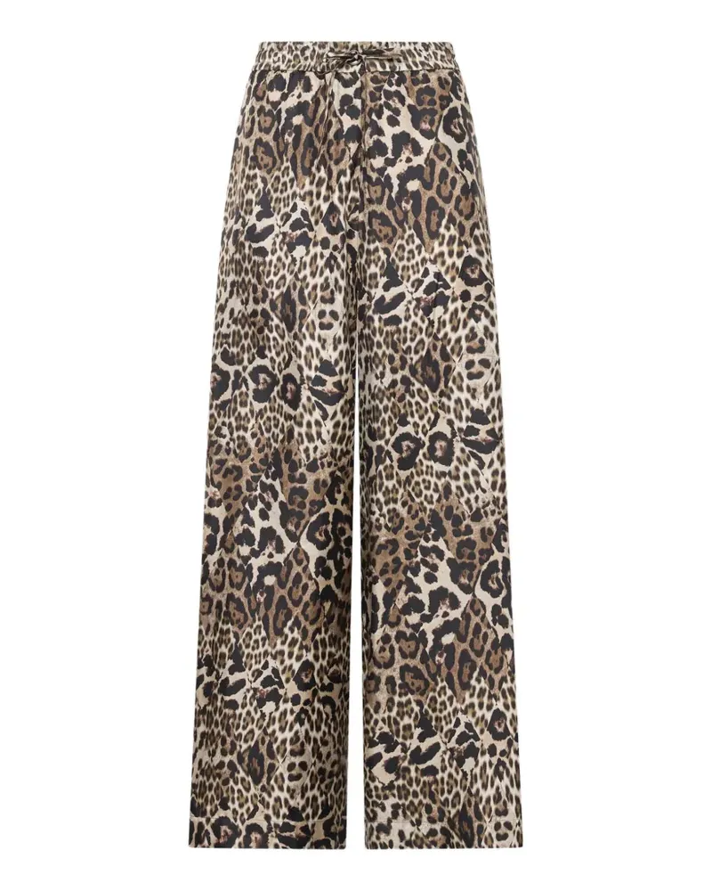 Pierre-Louis Mascia Aloe Palazzohose mit Leopardenprint - Braun Braun