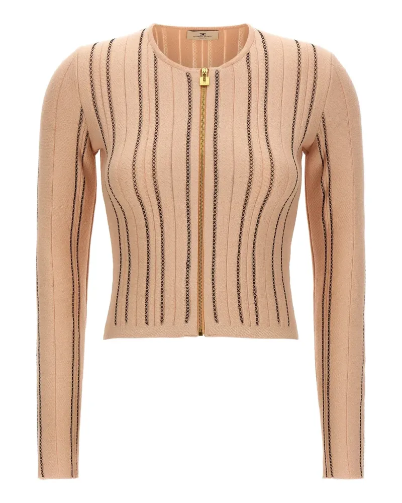 Elisabetta Franchi cropped knit cardigan - Nude Nude