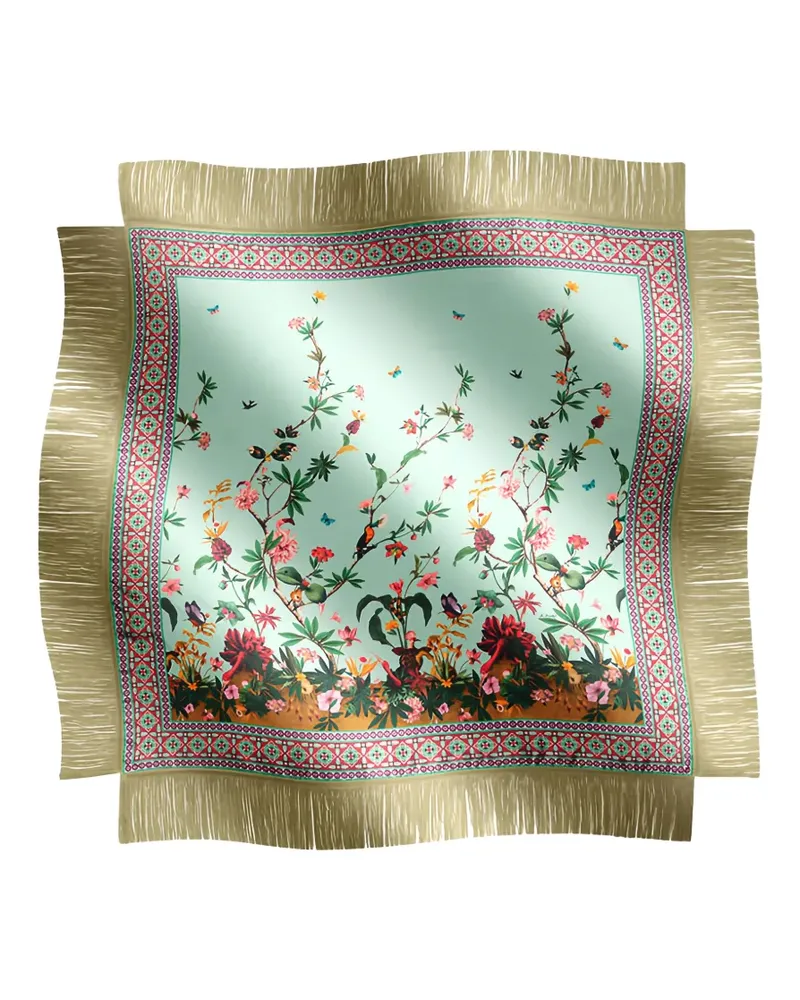 La DoubleJ Wendbarer Schal mit Fransen - Blau Blau