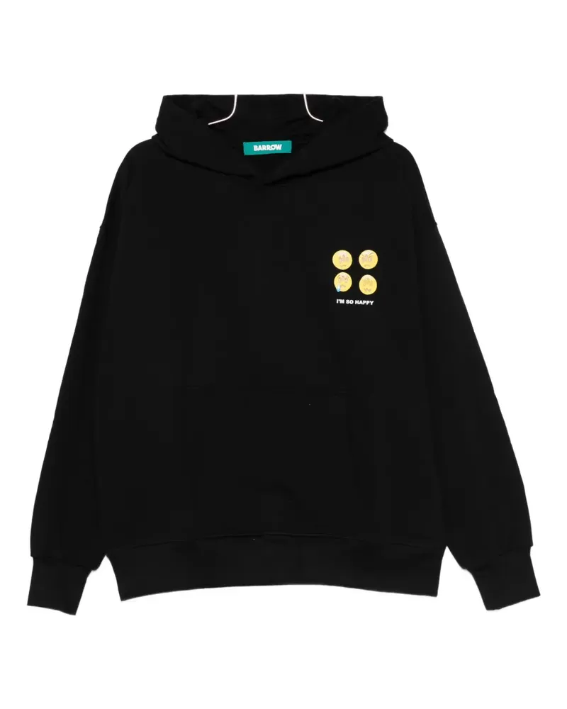 BARROW graphic hooded hoodie - Schwarz Schwarz
