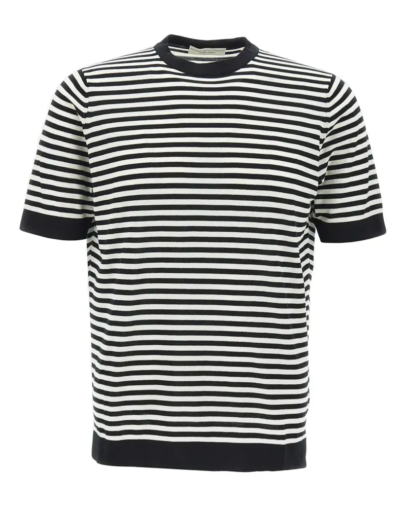 Filippo de Laurentiis Gestreiftes T-Shirt - Schwarz Schwarz