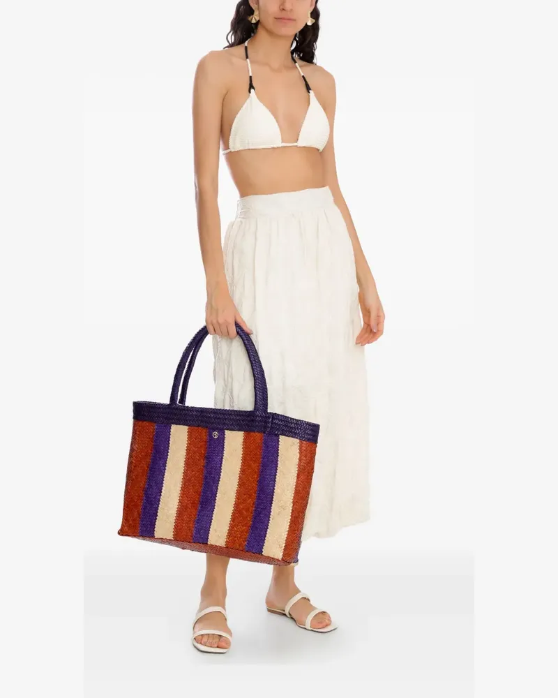 BRIGITTE Gewebte Jurema Strandtasche - Blau Blau