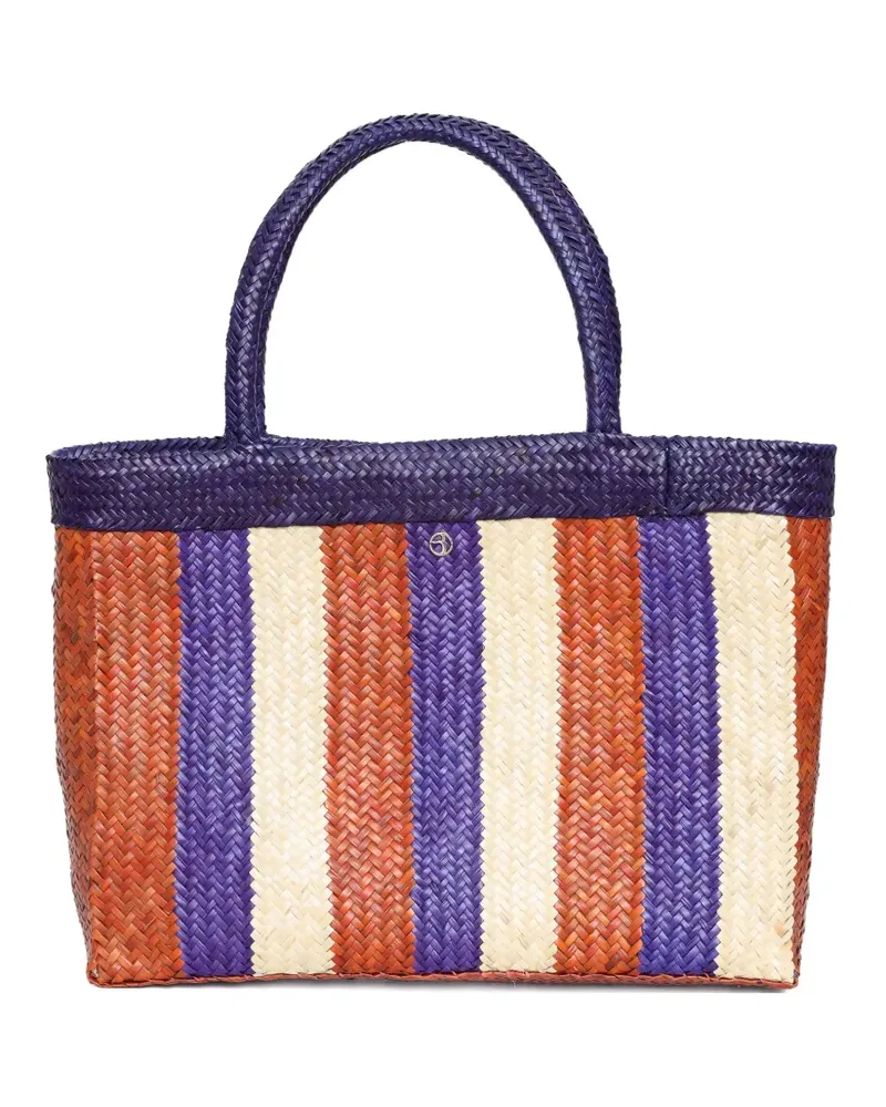 BRIGITTE Gewebte Jurema Strandtasche - Blau Blau