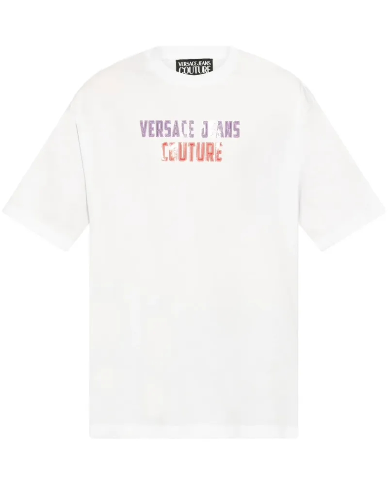 Versace Jeans T-Shirt mit Logo-Print - Weiß Weiß
