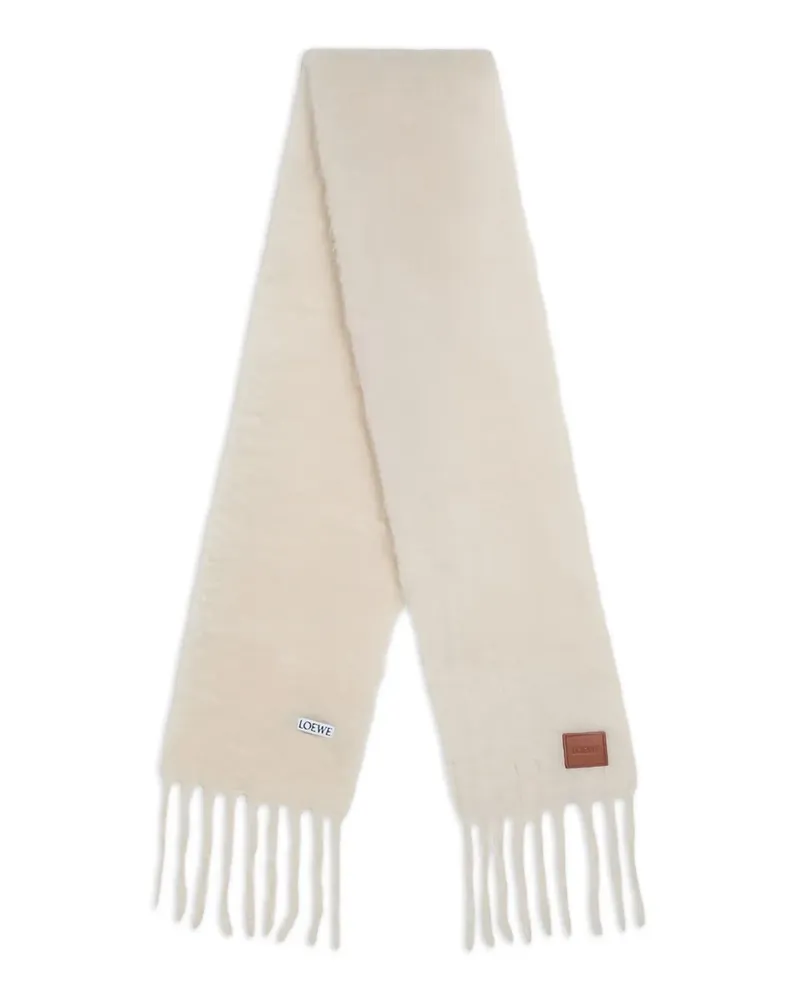 Loewe Schal mit gebürstetem Finish - Weiß Weiß
