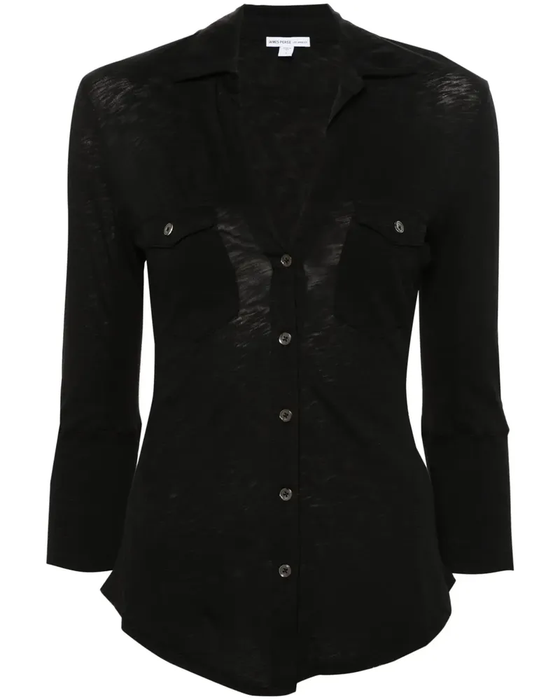 James Perse Cardigan mit klassischem Kragen - Schwarz Schwarz