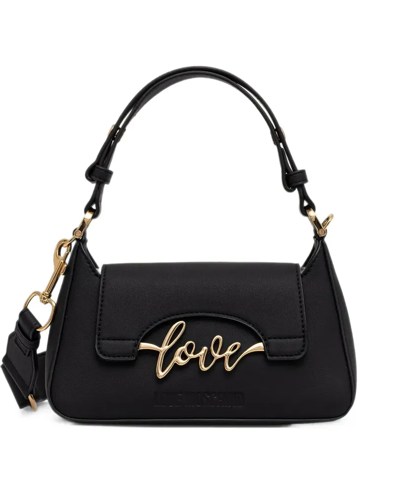Moschino logo-plaque shoulder bag - Schwarz Schwarz