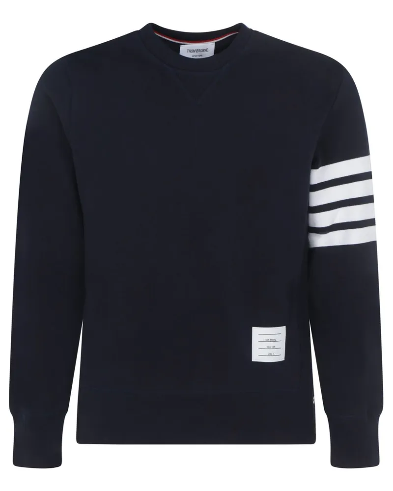 Thom Browne Sweatshirt mit Streifen-Logo - Blau Blau