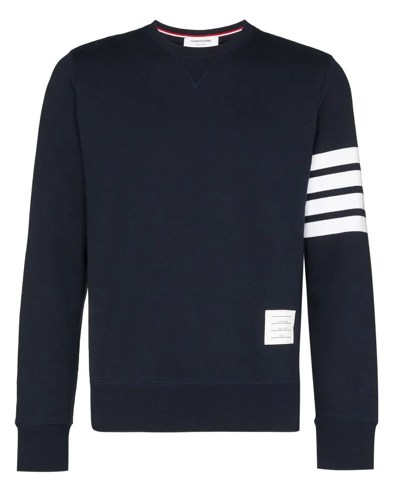 Thom Browne Sweatshirt mit gestreiftem Ärmel Blau