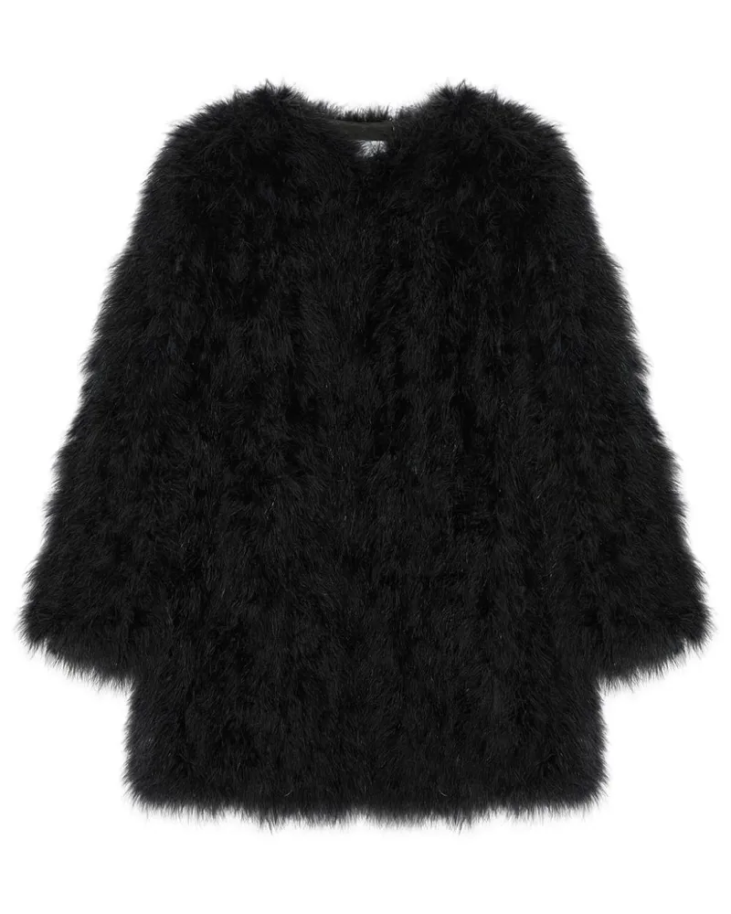 Yves Salomon Jacke mit Federn - Schwarz Schwarz