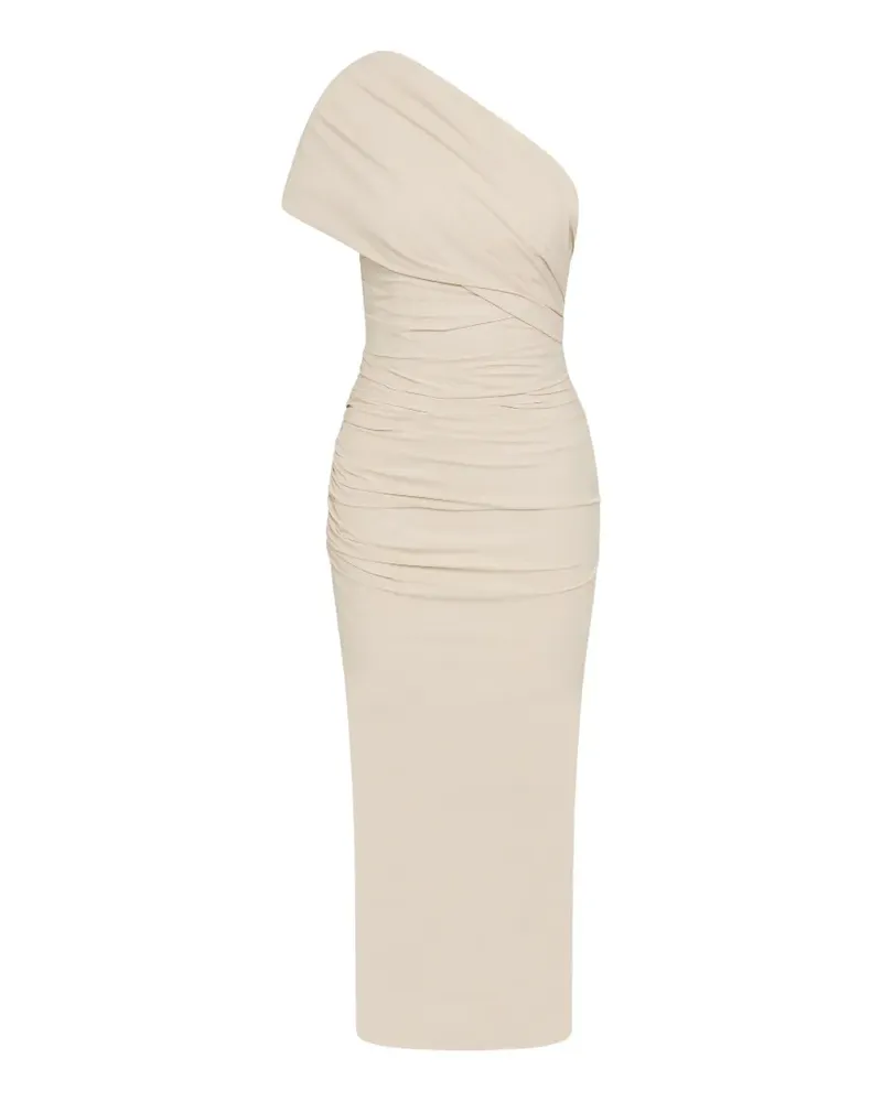 Rachel Gilbert Clay one-shoulder ruched midi dress - Nude Nude
