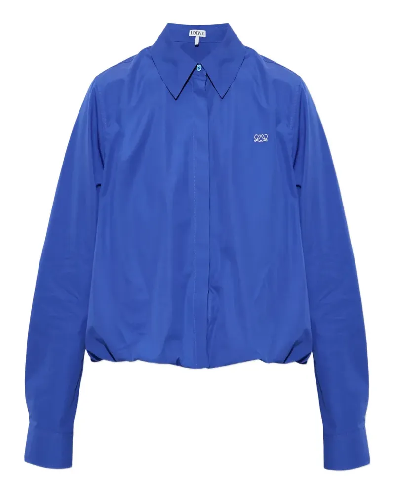 Loewe Anagram-embroidered cropped shirt - Blau Blau