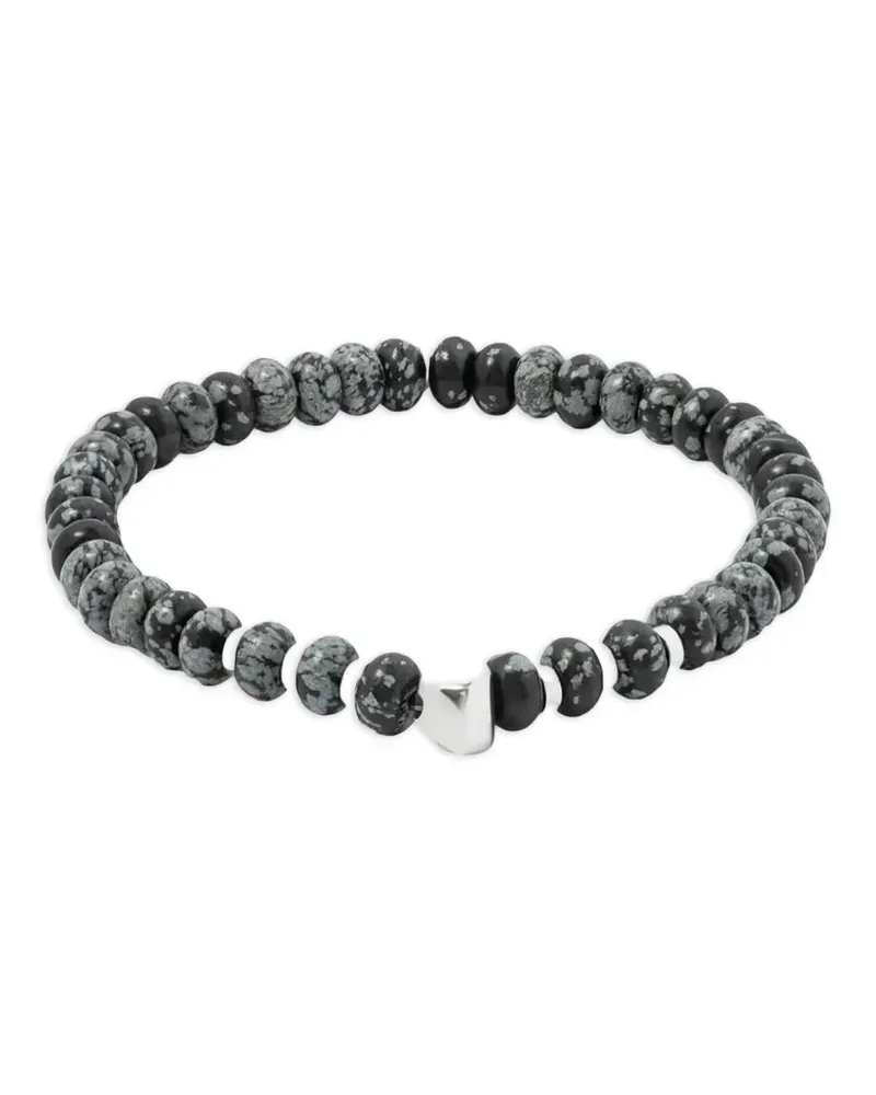 Tateossian Nepal Nugget Armband mit Logo-Anhänger - Schwarz Schwarz