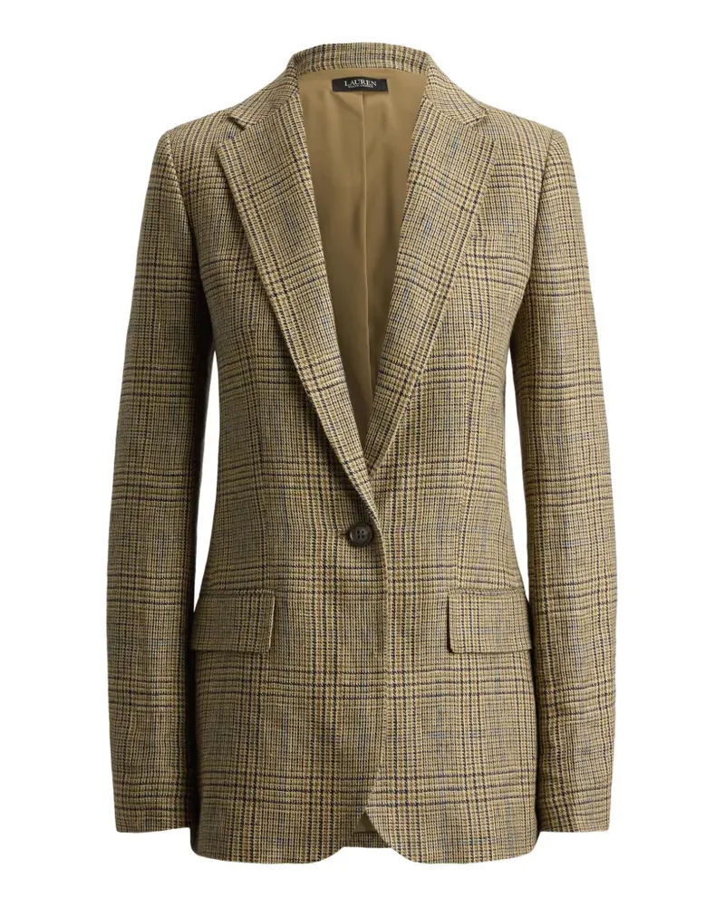 Ralph Lauren Karierter Glen Leinenblazer - Braun Braun