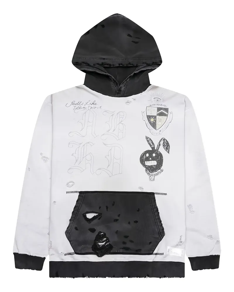 Neighborhood Savage Distressed-Hoodie mit Hasen-Print - Grau Grau