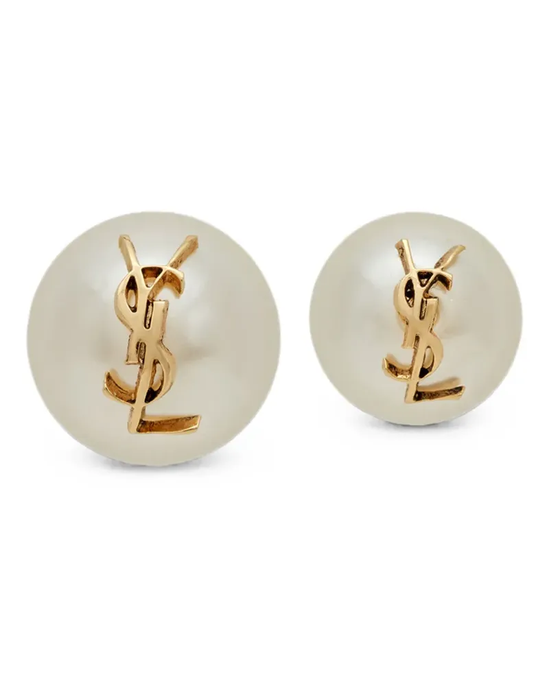 Saint Laurent Cassandre faux-pearl earrings - Gold Gold