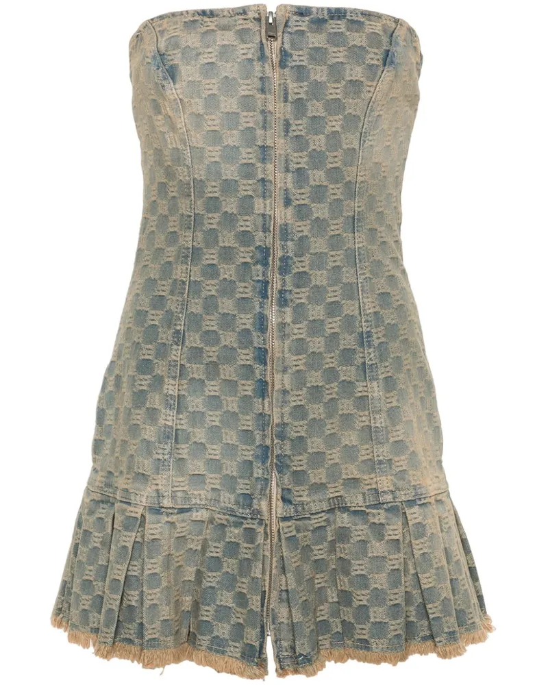 MISBHV Denim-Minikleid aus Monogramm-Jacquard - Blau Blau