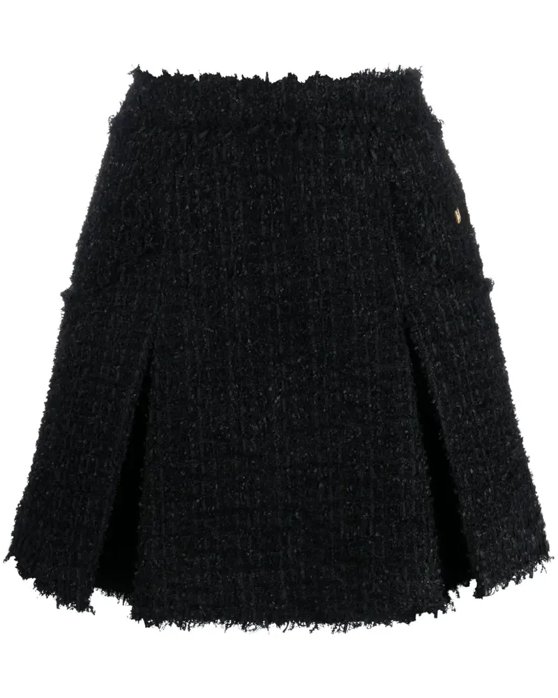 Balmain Minirock mit Falten - Schwarz Schwarz