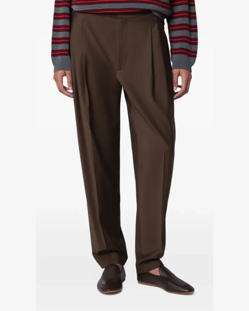 CORDERA pleated carrot trousers - Braun Braun